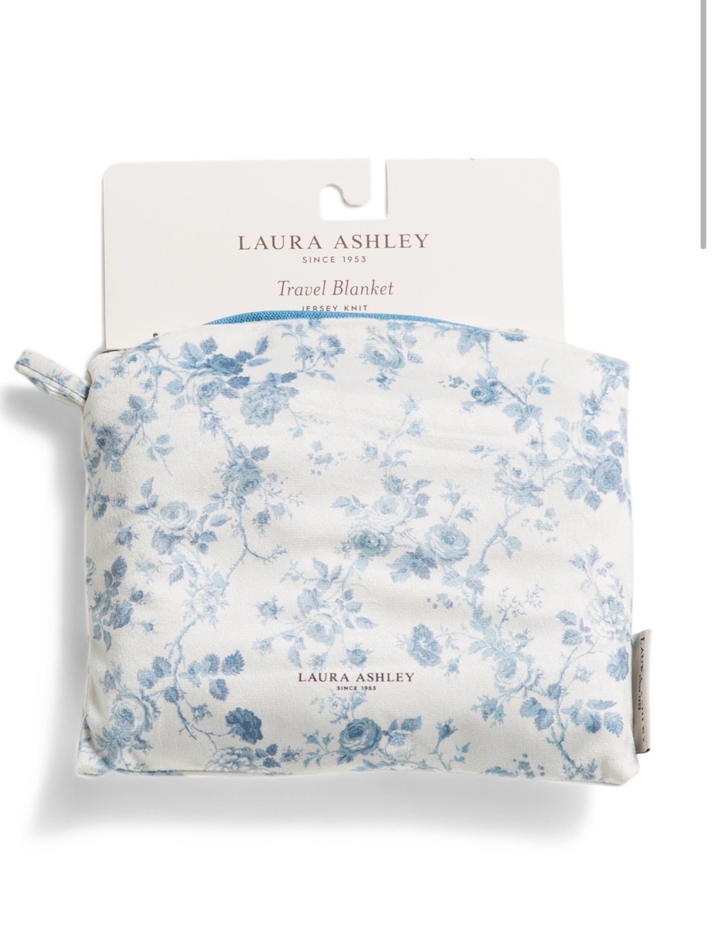 Laura Ashley Floral Travel Blanket NEW ~ Belinda Blue & White